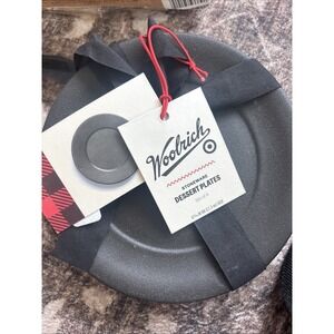 NEW Woolrich Target Black Ceramic Stoneware Dessert Plates  4 Pack
